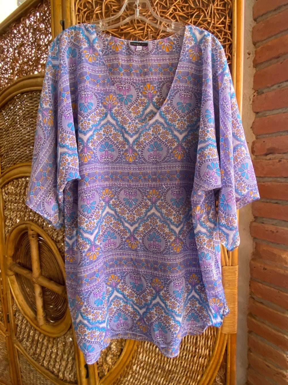 O'Neill Lavender Floral Pattern Boho Sheer Tunic Coverup Great Condition  XS/S